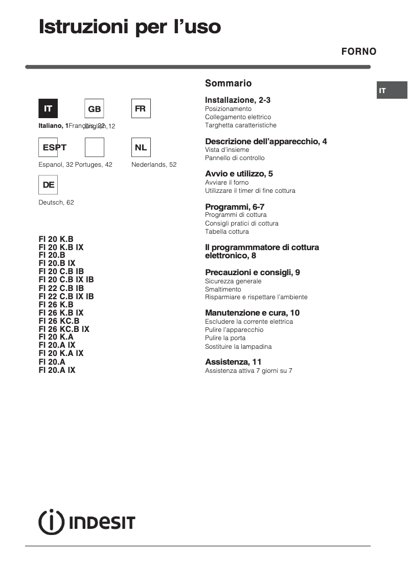 Image de la première page du manuel de l'appareil FI20 B