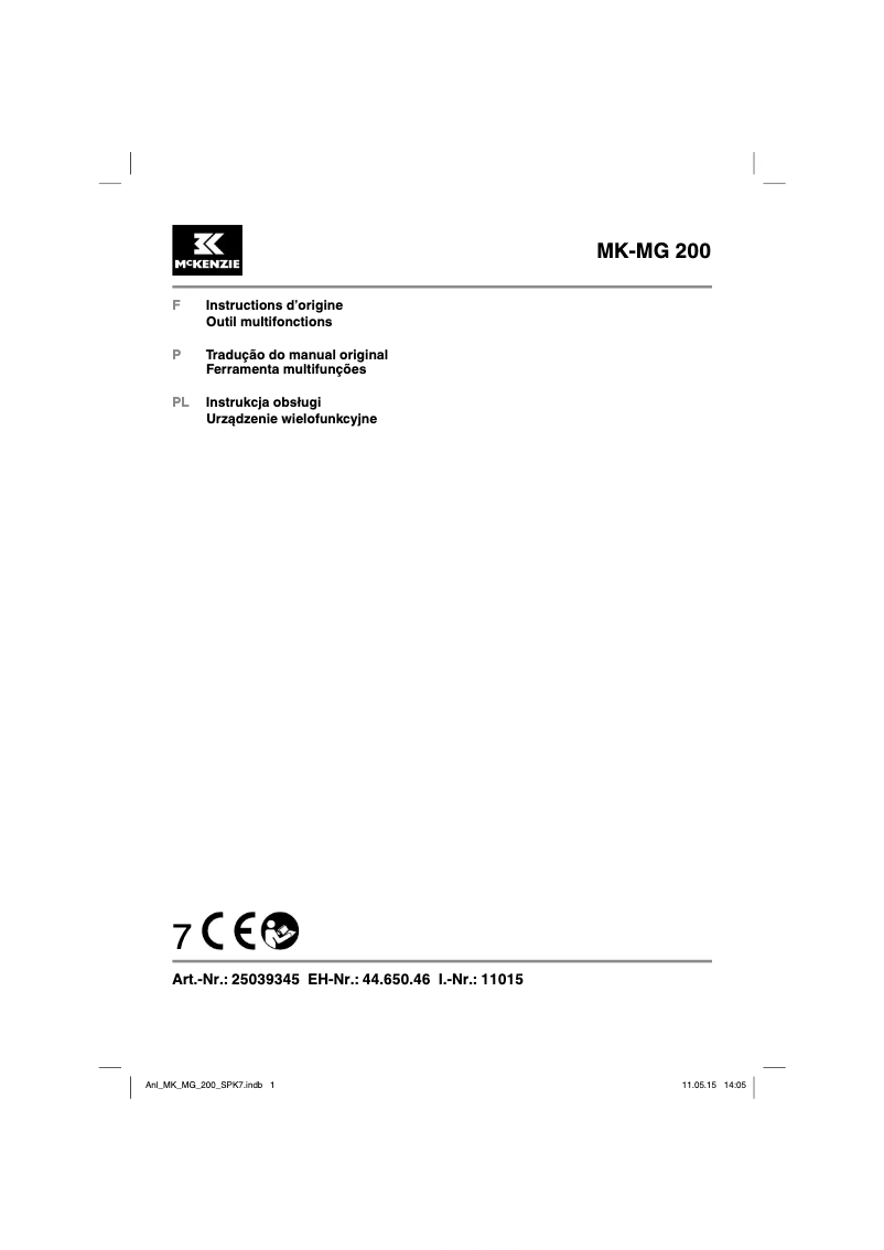 Página 1 del manual Manual de usuario McKenzie MK-MG 200