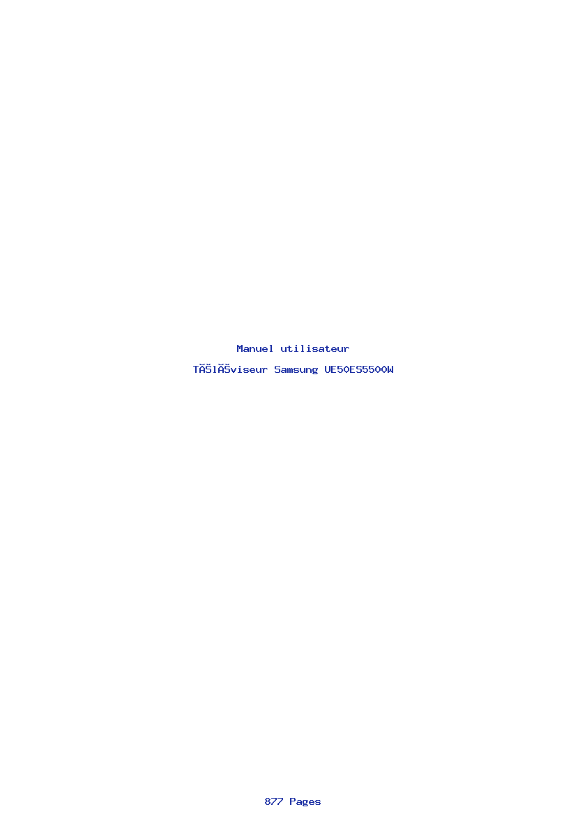 Page 1 de la notice Manuel utilisateur Samsung UE50ES5500W