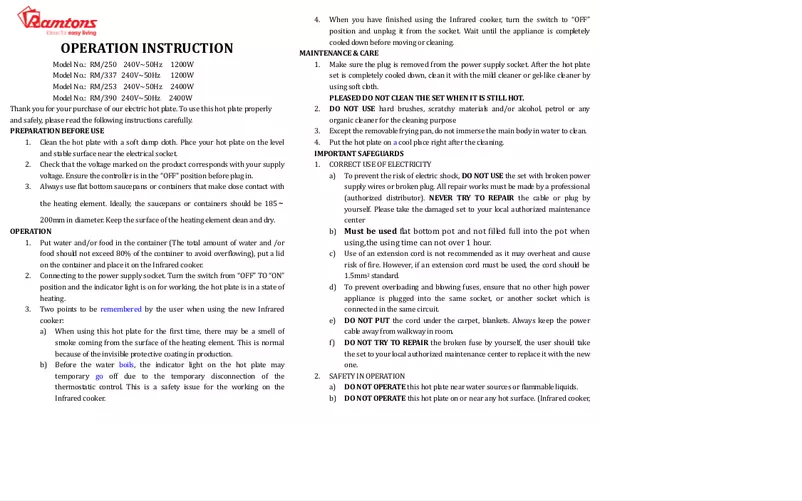 Página 1 del manual Manual de usuario Ramtons RM/337