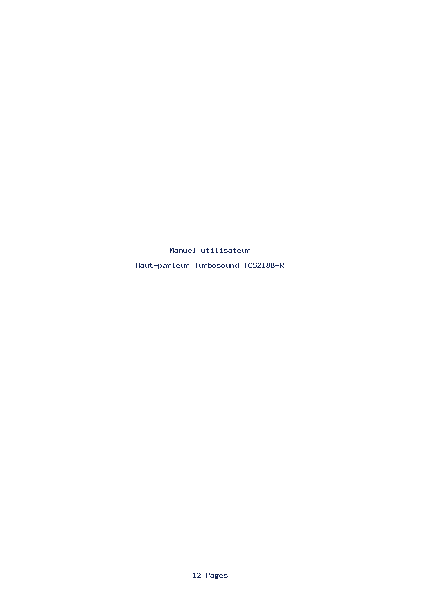 Image de la première page du manuel de l'appareil TCS218B-R