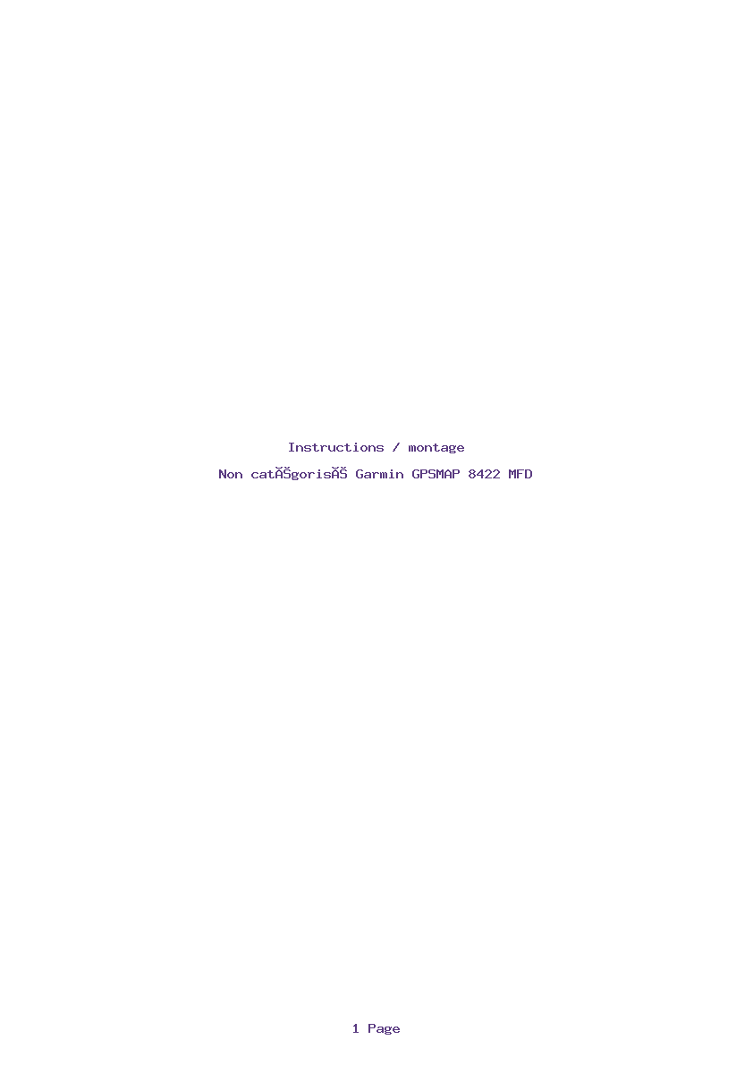 Page 1 de la notice Instructions / montage Garmin GPSMAP 8422 MFD