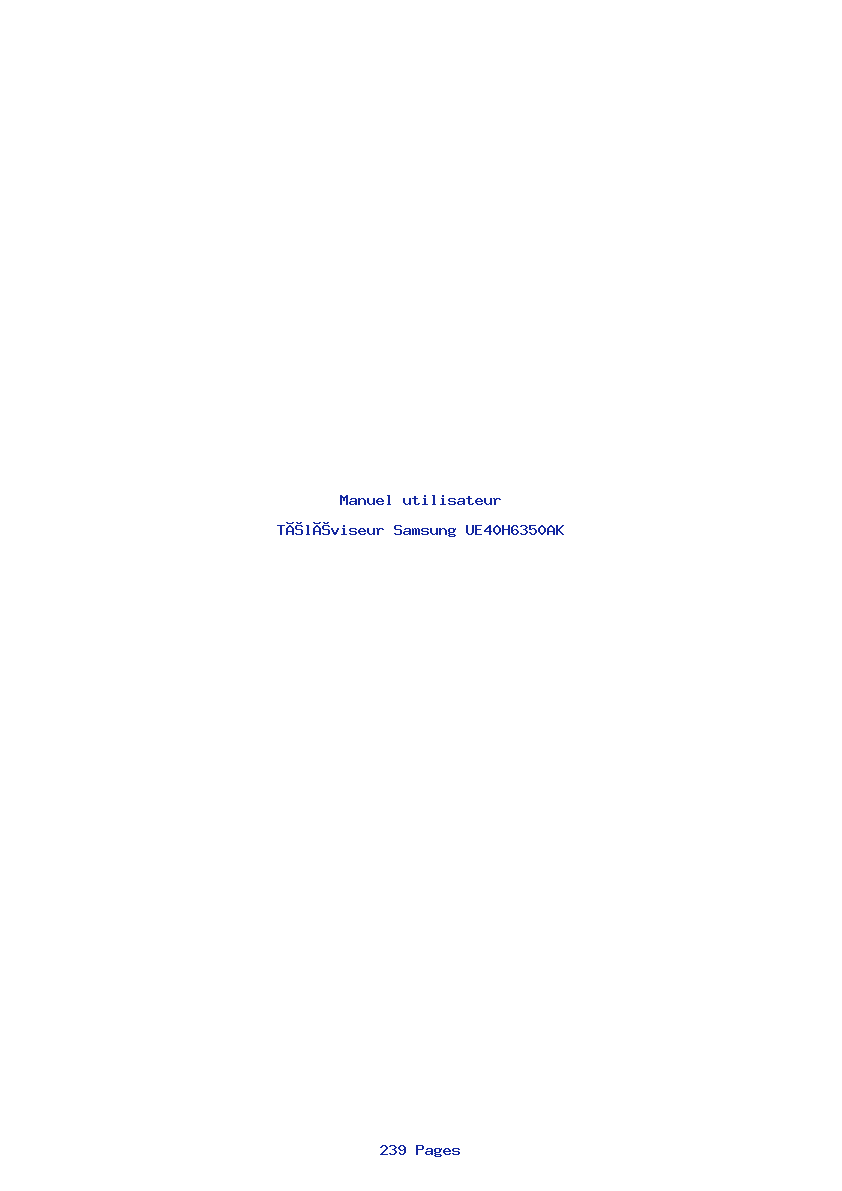 Image de la première page du manuel de l'appareil UE40H6350AK