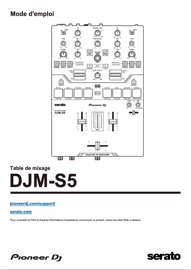 Página 1 del manual Guía de inicio rápido Pioneer DJM-S5