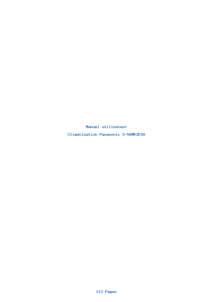 Page 1 de la notice Manuel utilisateur Panasonic S-56MK2E5A