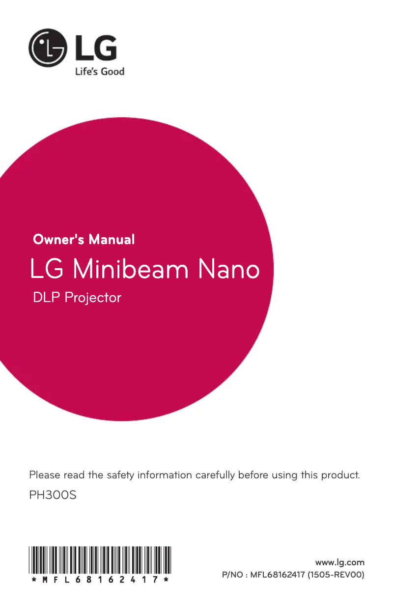 Page 1 of the manual User Manual LG PH300S