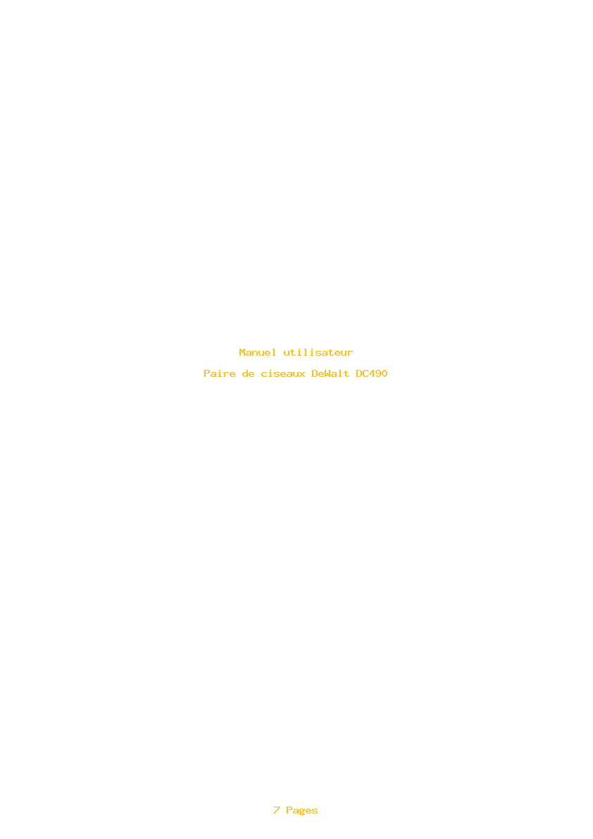 Page 1 de la notice Manuel utilisateur DeWalt DC490