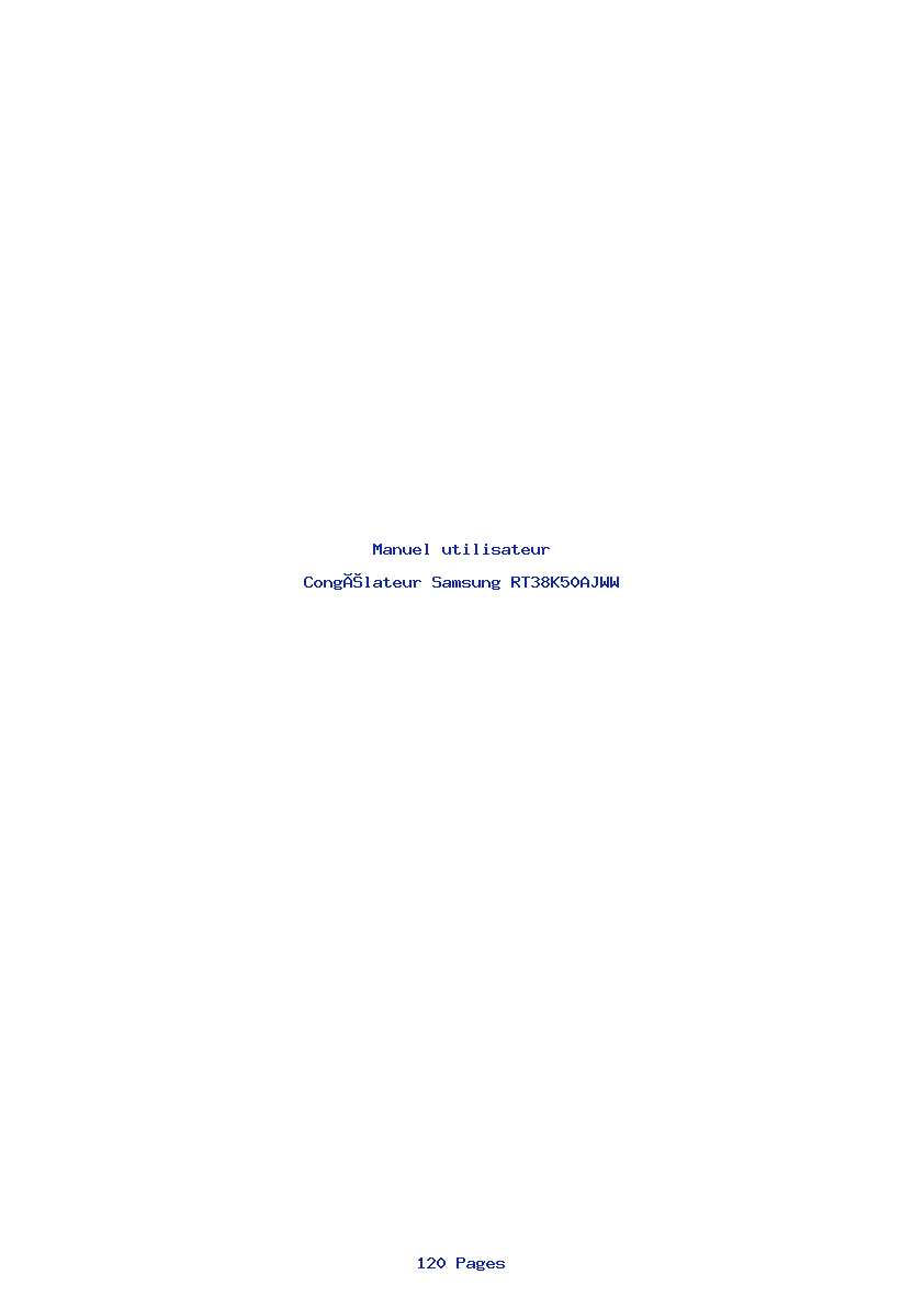 Image de la première page du manuel de l'appareil RT38K50AJWW