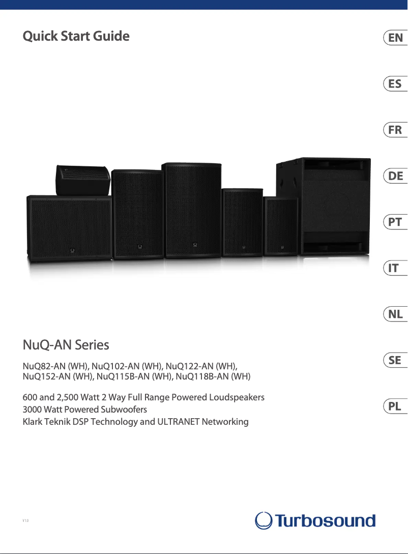 Página 1 del manual Guía de inicio rápido Turbosound NuQ82-AN