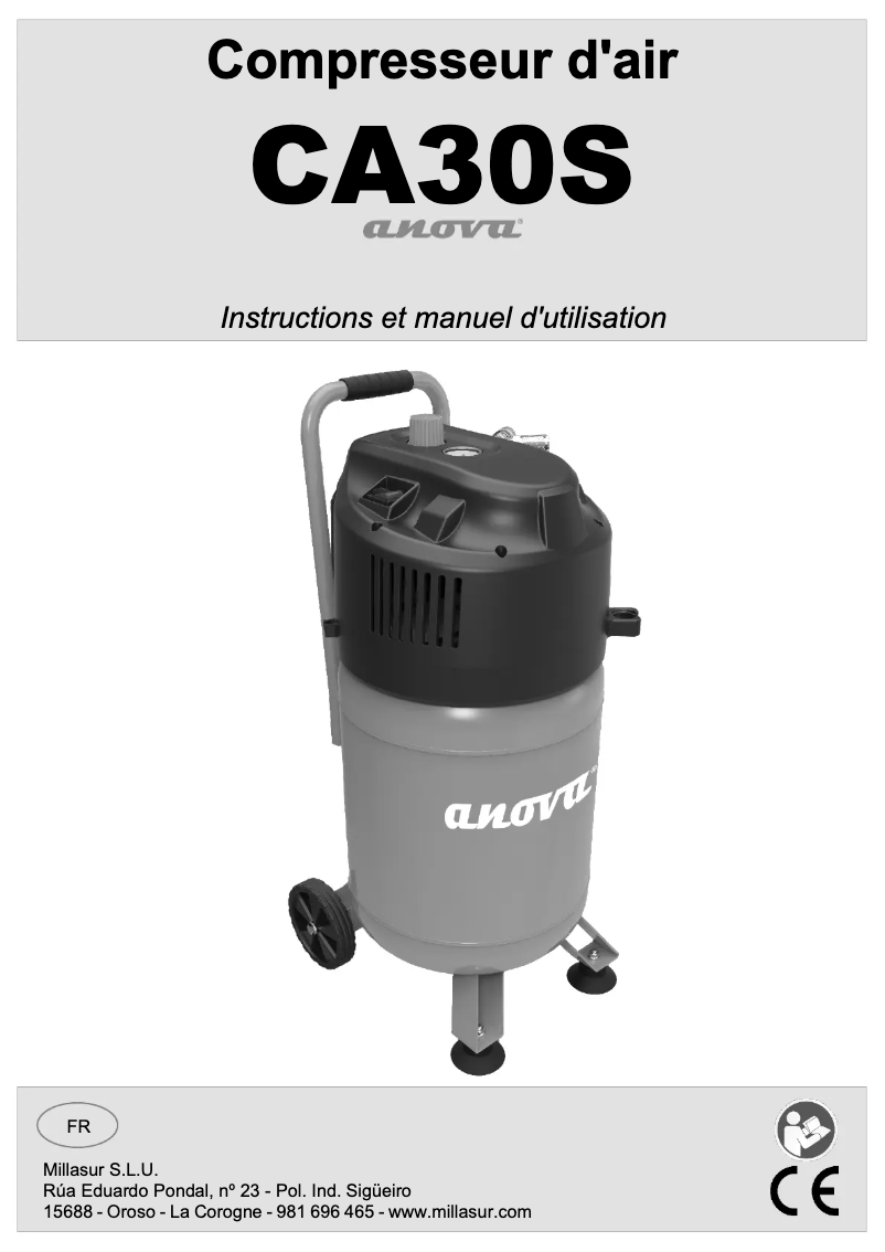 Page 1 de la notice Manuel utilisateur Anova CA30S