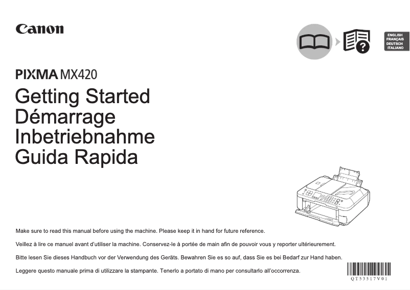Page 1 of the manual User Manual Canon Pixma MX420