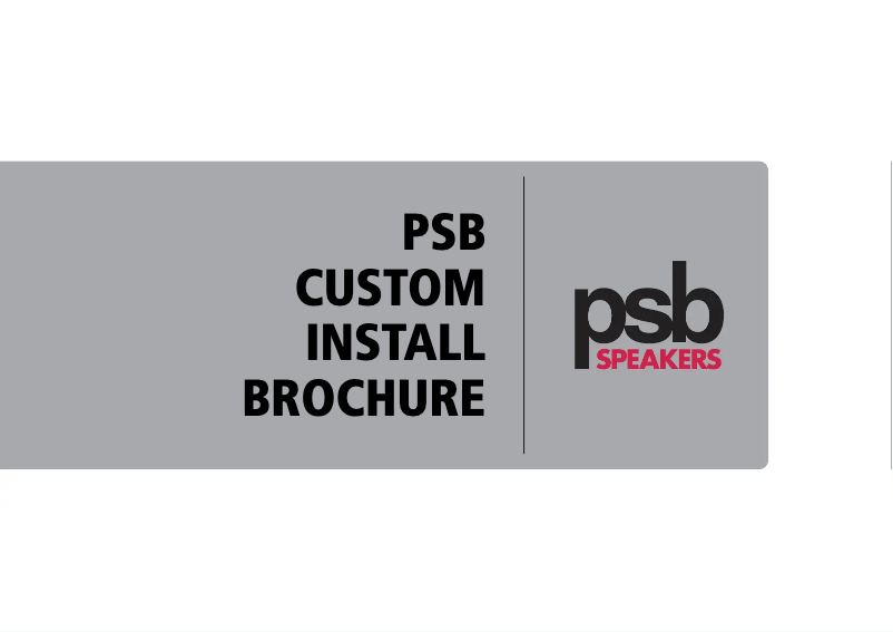 Page 1 of the manual Brochure PSB CS500