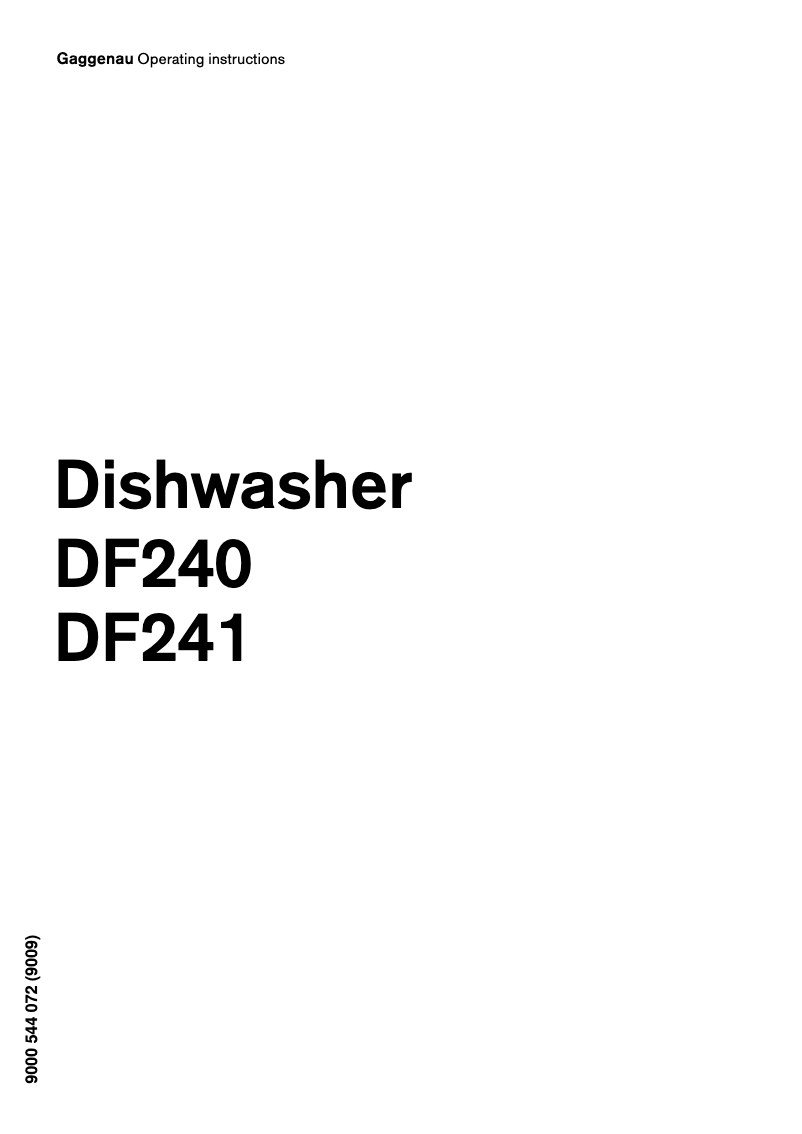 Page 1 of the manual User Manual Gaggenau DF 241-161