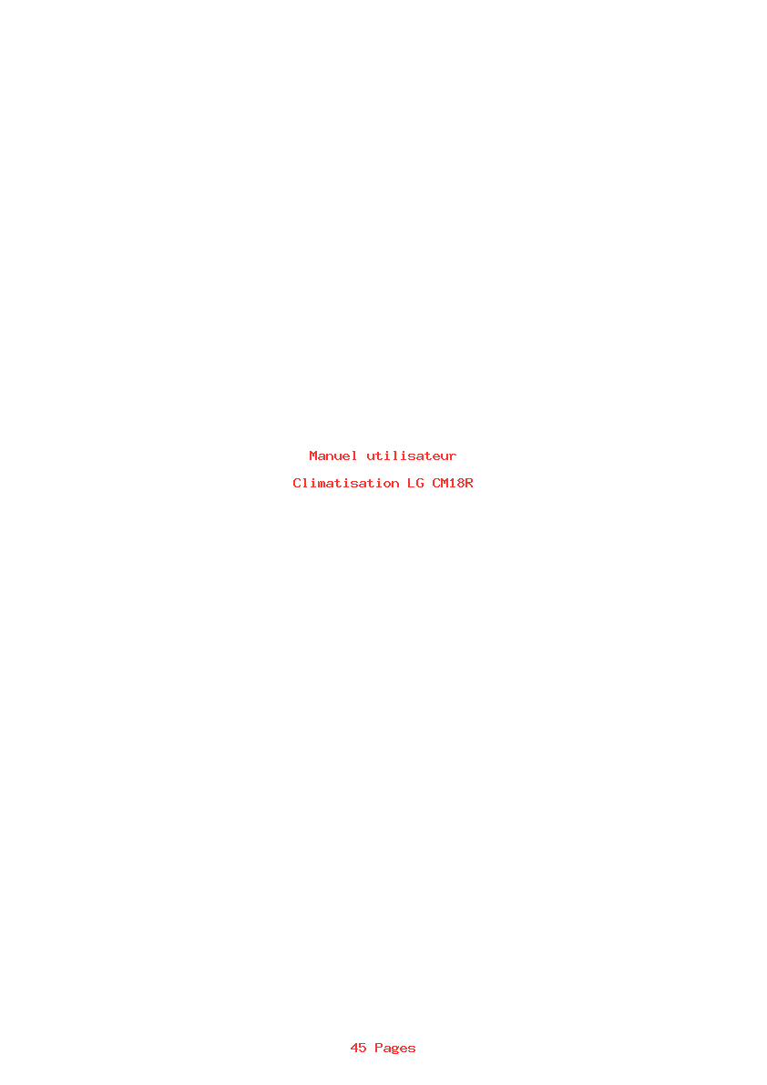 Page 1 de la notice Manuel utilisateur LG CM18R