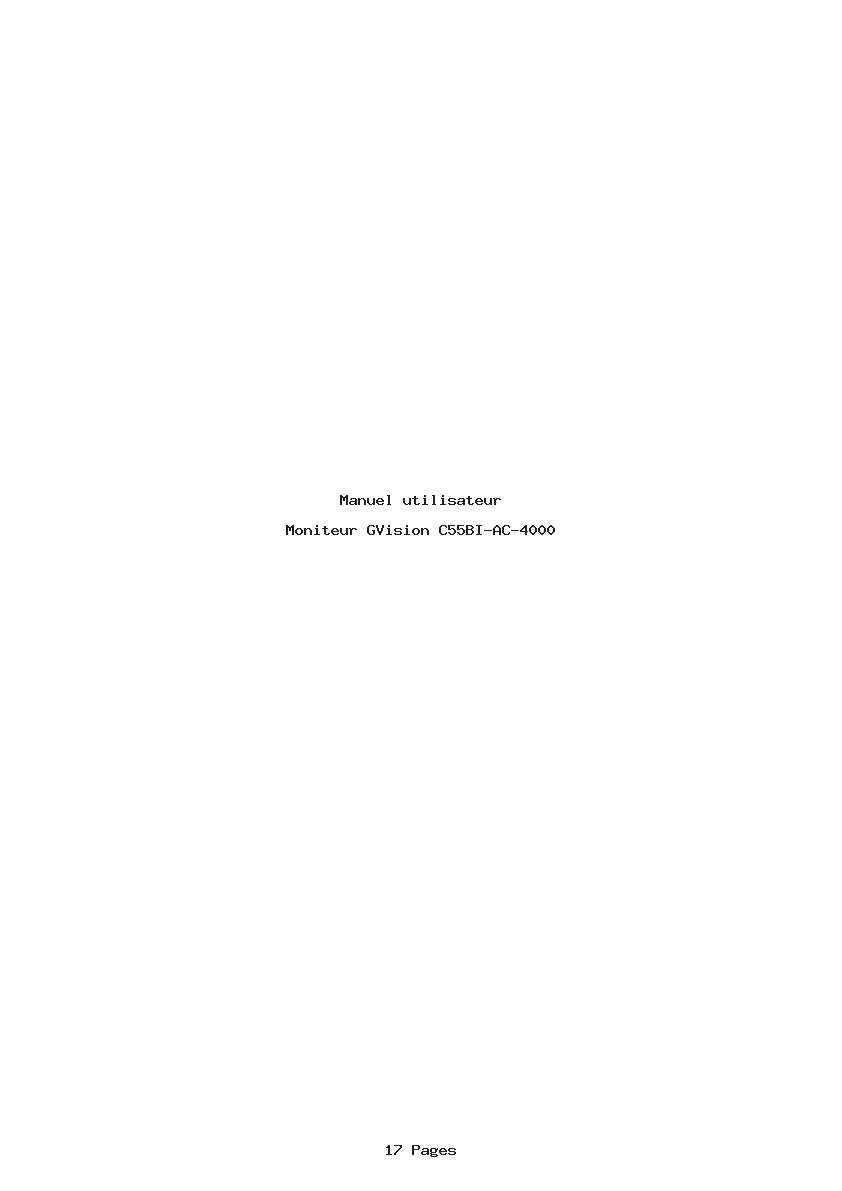 Page 1 de la notice Manuel utilisateur GVision C55BI-AC-4000