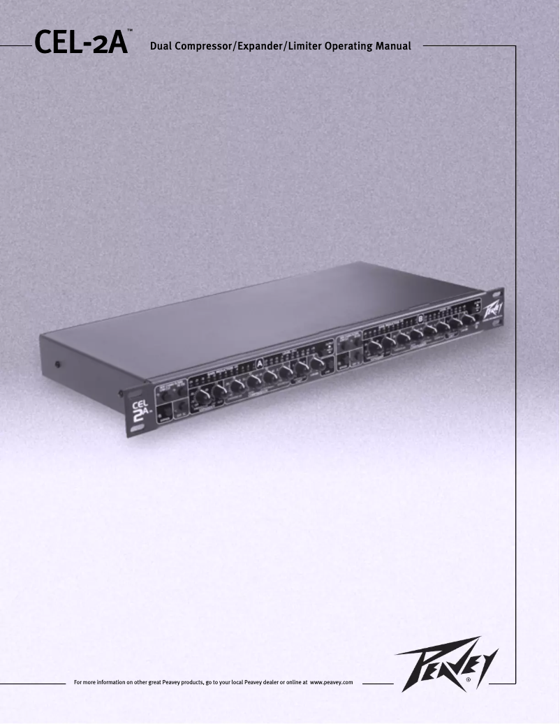 Page 1 de la notice Manuel utilisateur Peavey CEL-2A