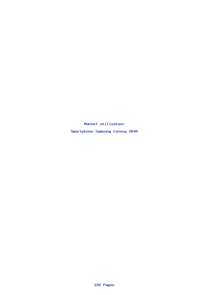 Page 1 de la notice Manuel utilisateur Samsung Convoy U640