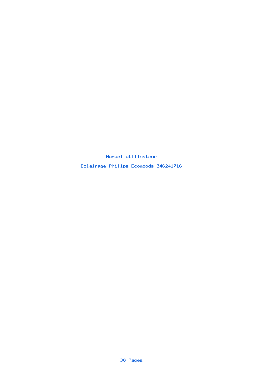 Page 1 de la notice Manuel utilisateur Philips Ecomoods 346241716