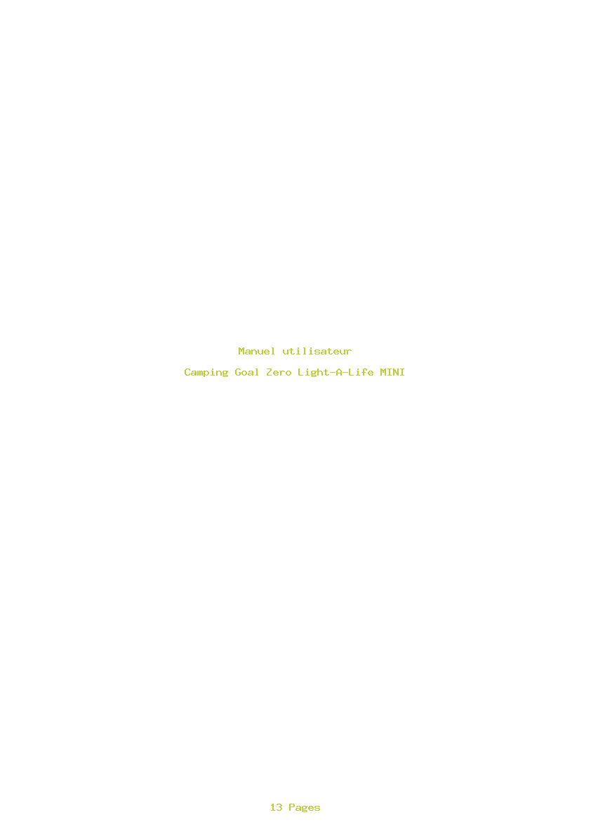 Page 1 de la notice Manuel utilisateur Goal Zero Light-A-Life MINI