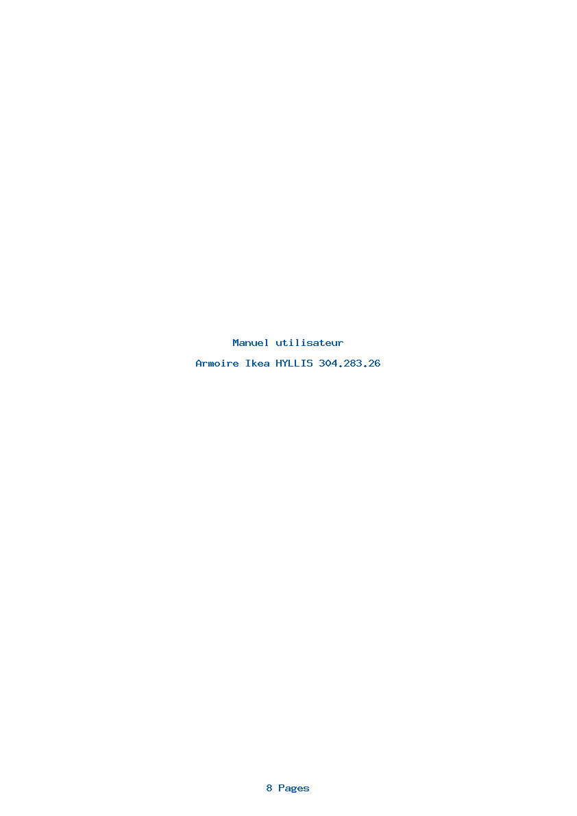 Page 1 de la notice Manuel utilisateur Ikea HYLLIS 304.283.26