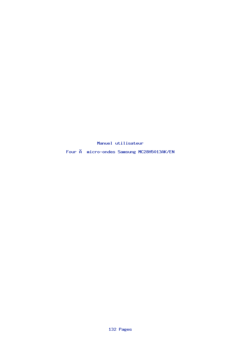 Page 1 de la notice Manuel utilisateur Samsung MC28H5013AK/EN