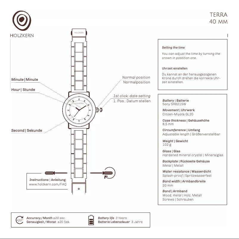 Page 1 de la notice Manuel utilisateur Holzkern Actun