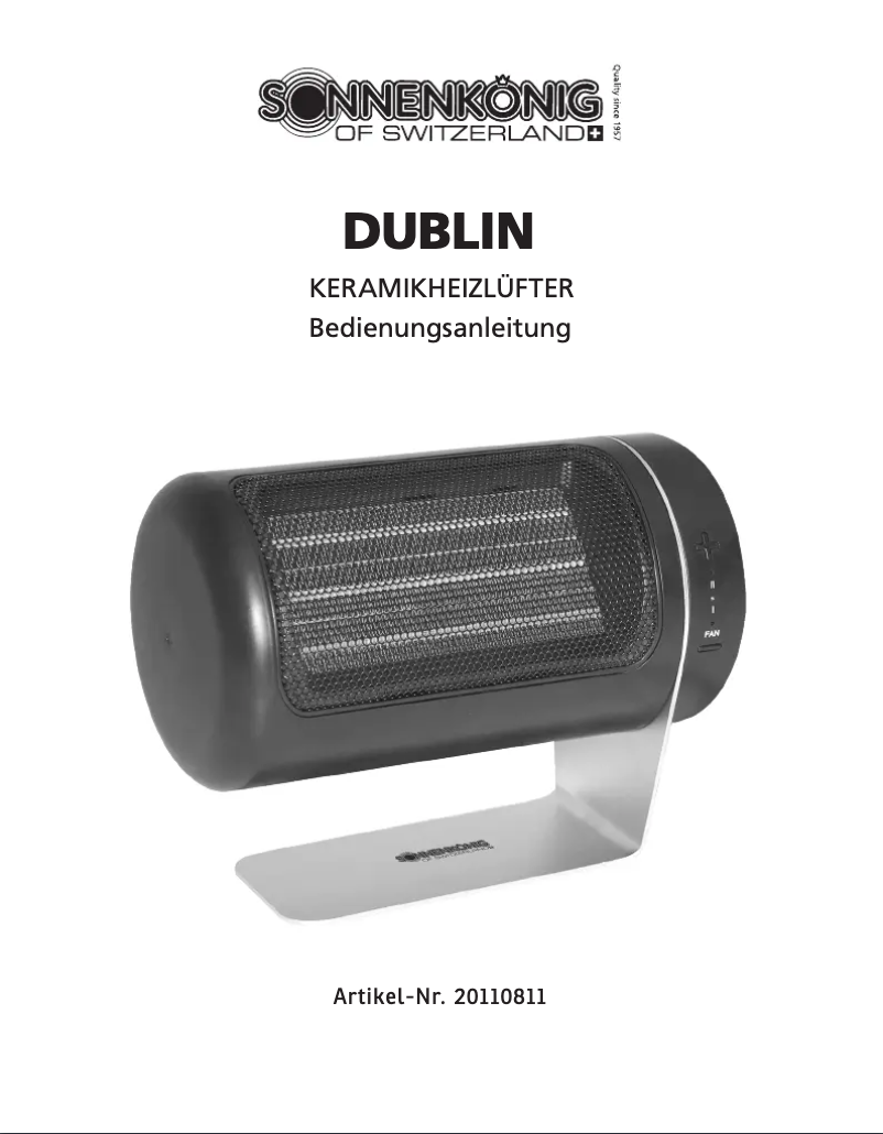 Page 1 de la notice Manuel utilisateur Sonnenkönig Dublin