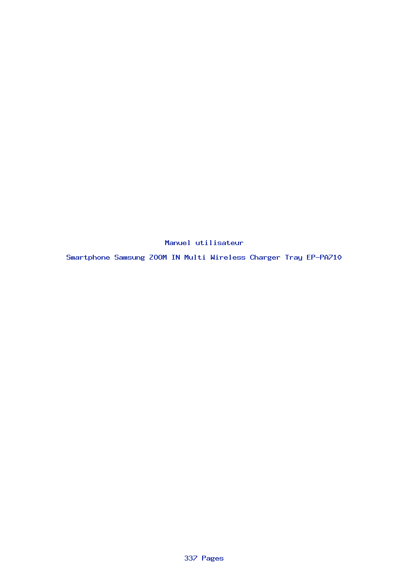 Page 1 de la notice Manuel utilisateur Samsung ZOOM IN Multi Wireless Charger Tray EP-PA710