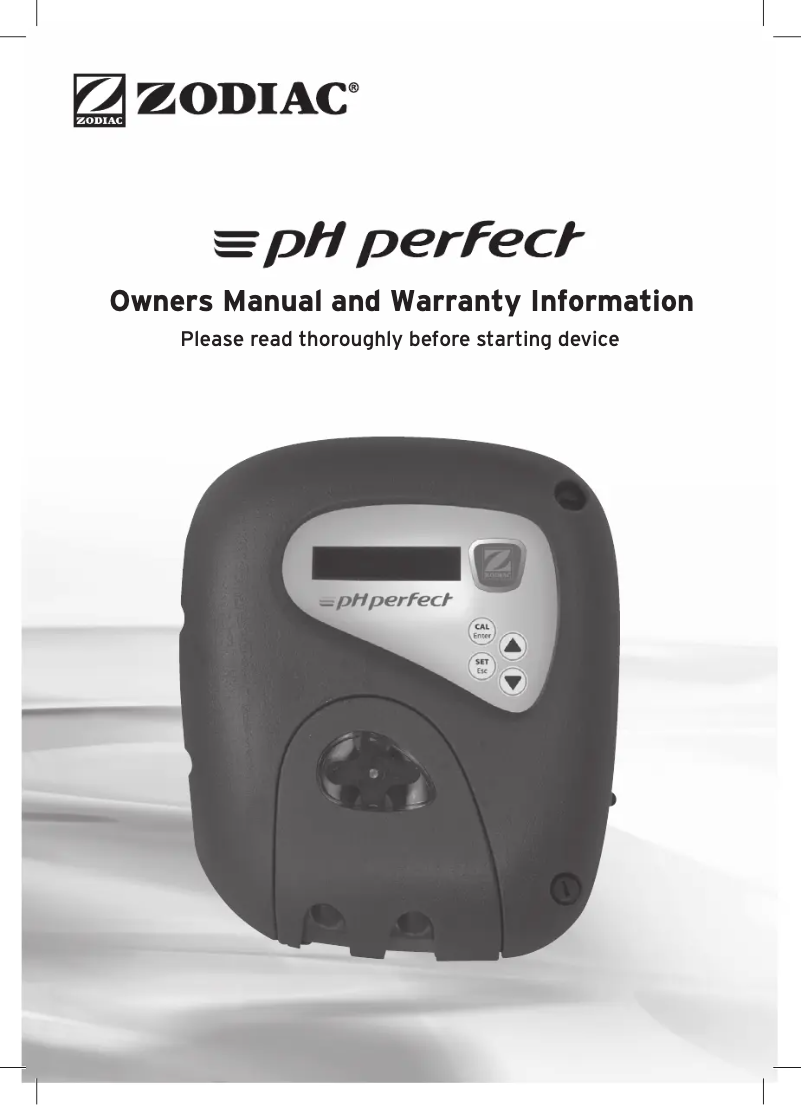 Página 1 del manual Manual de usuario Zodiac pH Perfect