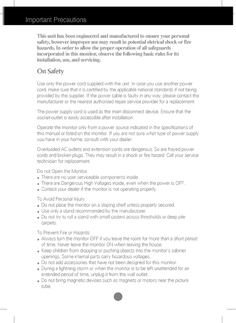 Page 1 de la notice Manuel utilisateur LG 563A