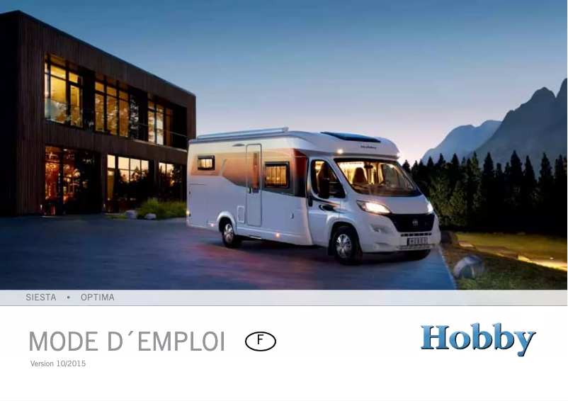 Page 1 de la notice Manuel utilisateur Hobby Optima (2015)