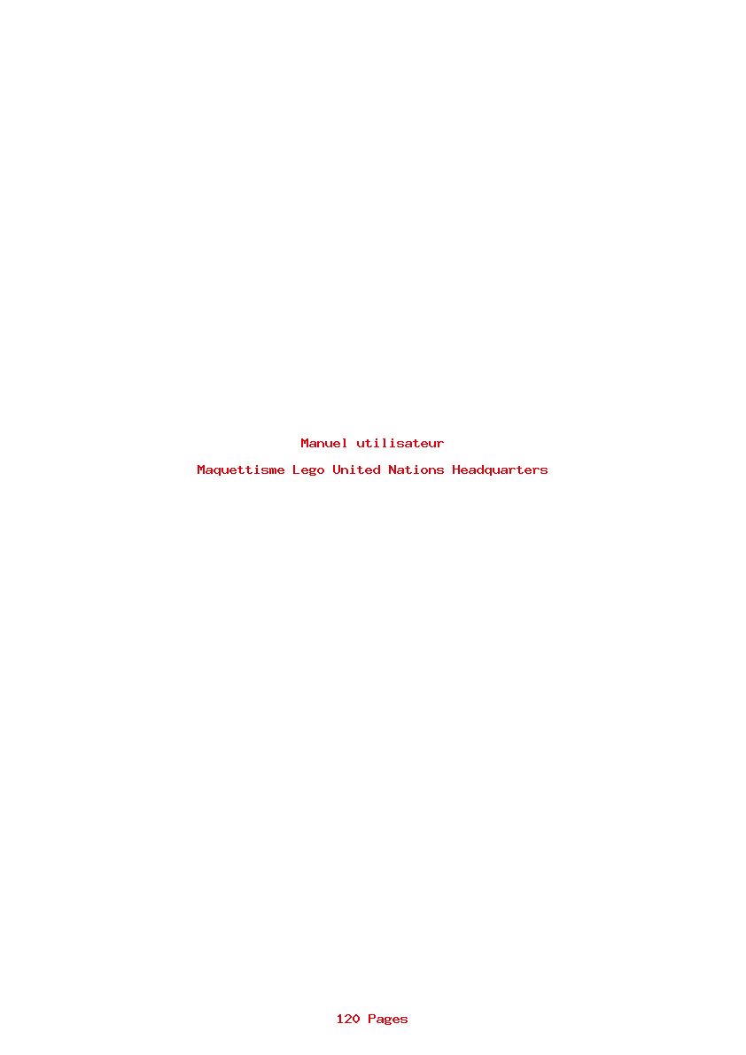 Page 1 de la notice Manuel utilisateur Lego United Nations Headquarters