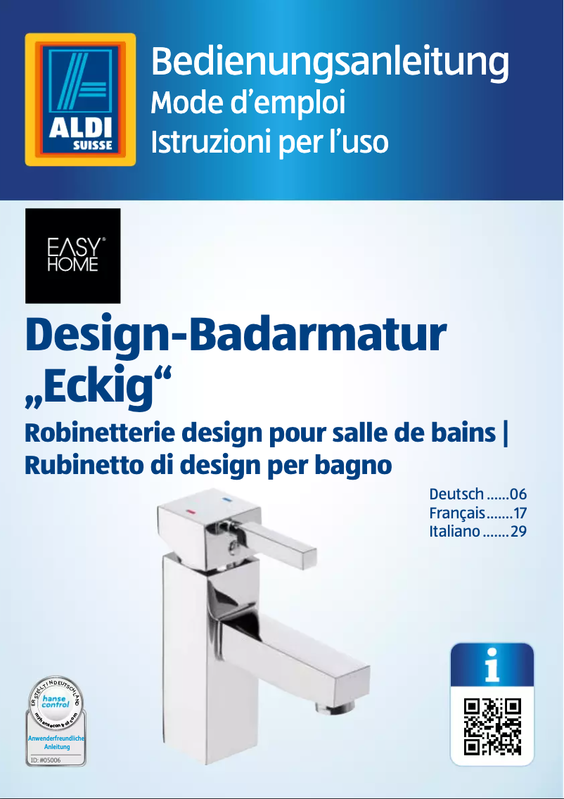 Page 1 de la notice Manuel utilisateur Easy Home 6813247/B