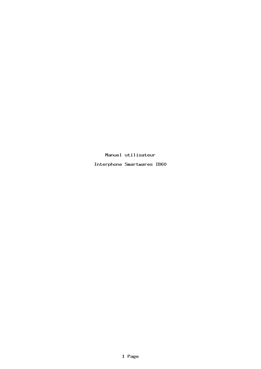 Page 1 de la notice Manuel utilisateur Smartwares IB60