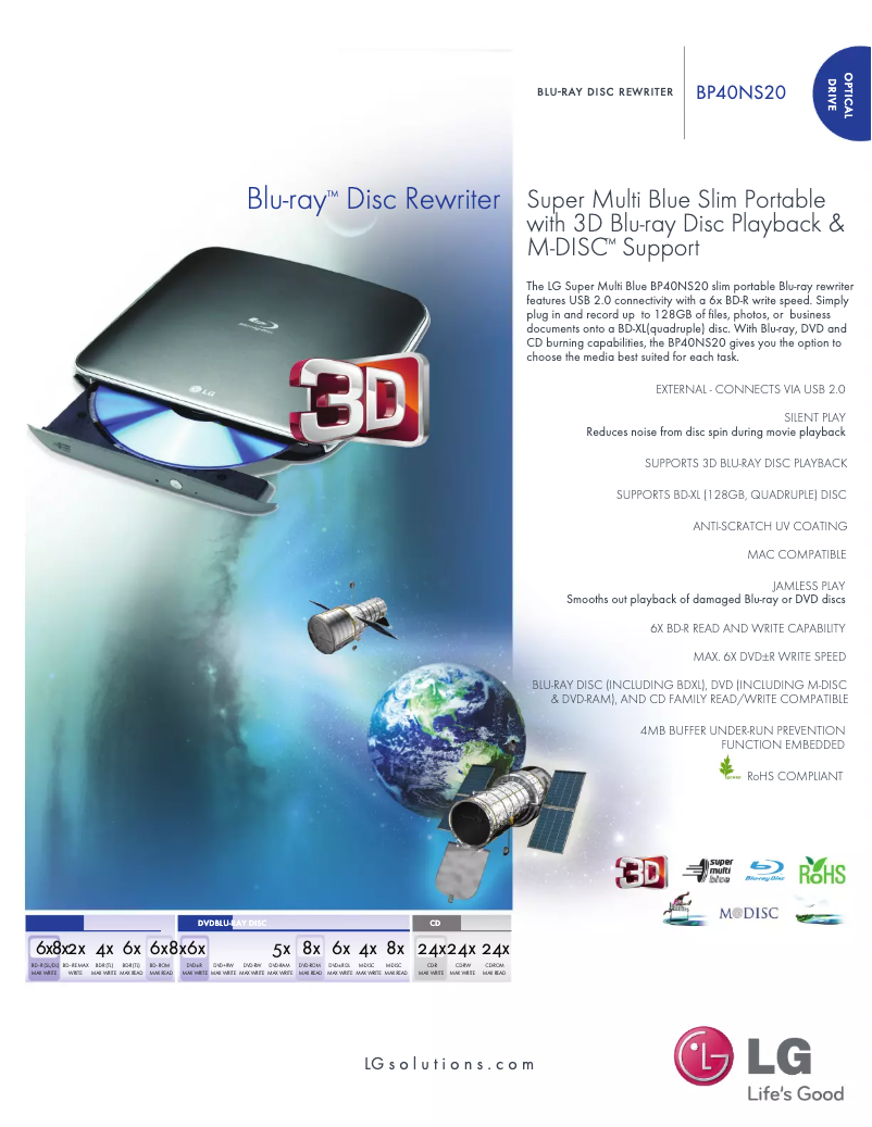 Page 1 de la notice Manuel utilisateur LG BP40NS20