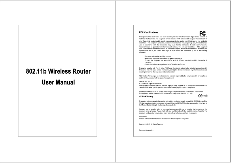 Page 1 de la notice Manuel utilisateur Intellinet Wireless B Router 523233