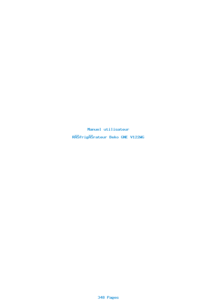 Page 1 de la notice Manuel utilisateur Beko GNE V122WG