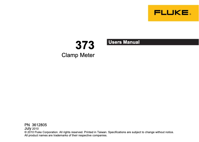 Page 1 de la notice Manuel utilisateur Fluke 373 True-RMS AC