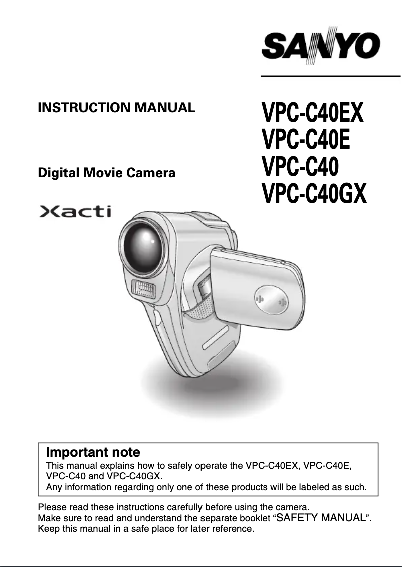 Página 1 del manual Manual de usuario Sanyo Xacti VPC-C40GX