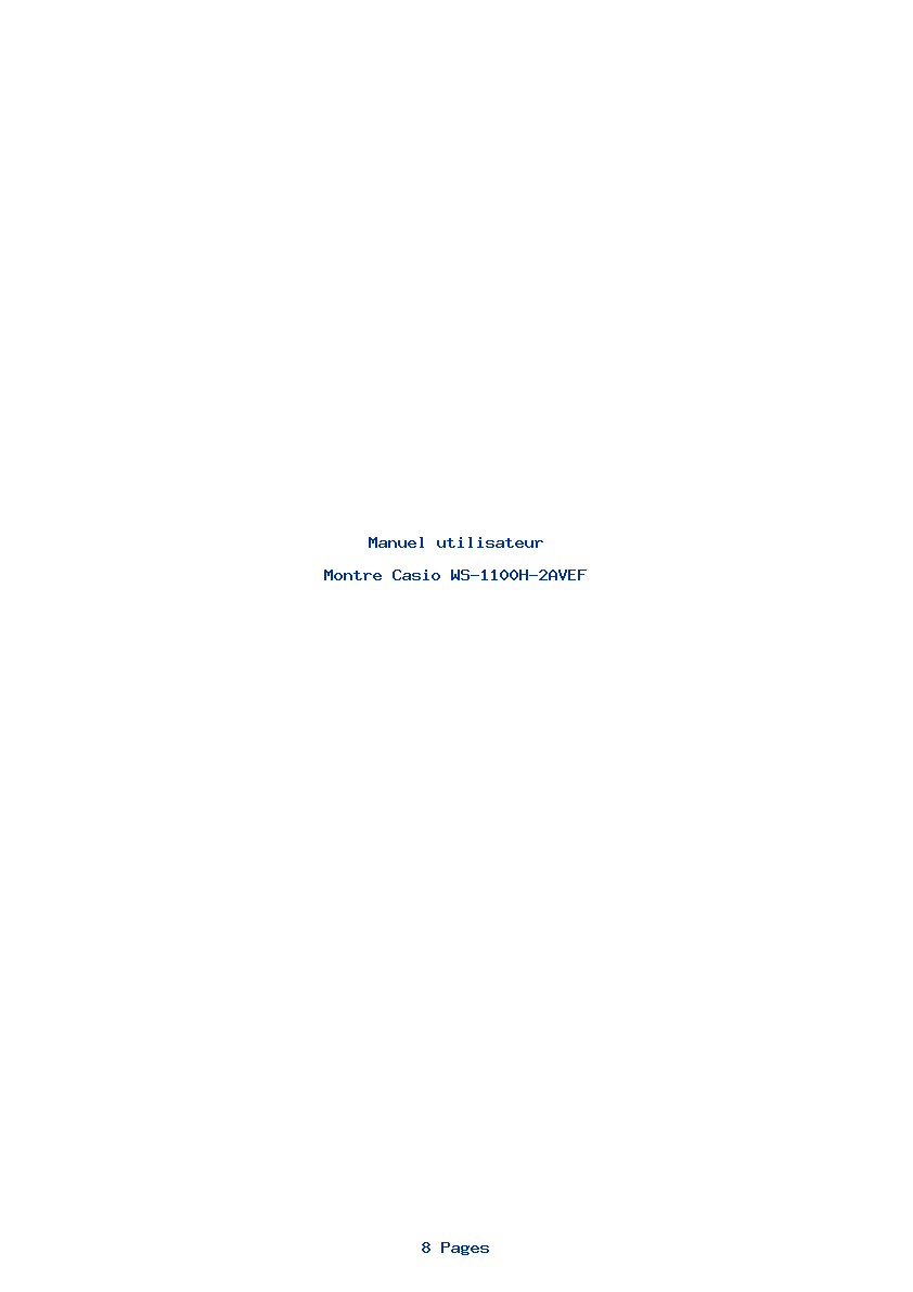 Page 1 de la notice Manuel utilisateur Casio WS-1100H-2AVEF
