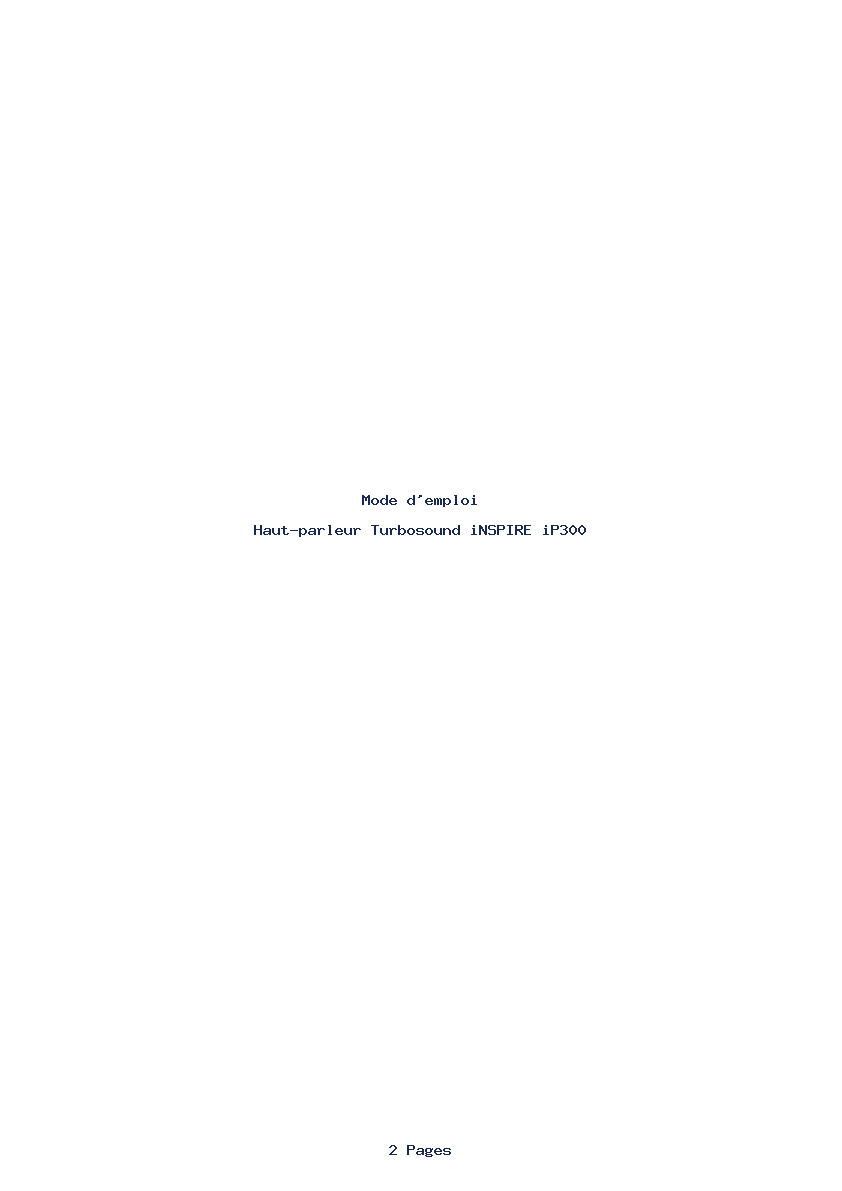 Page 1 de la notice Mode d'emploi Turbosound iNSPIRE iP300