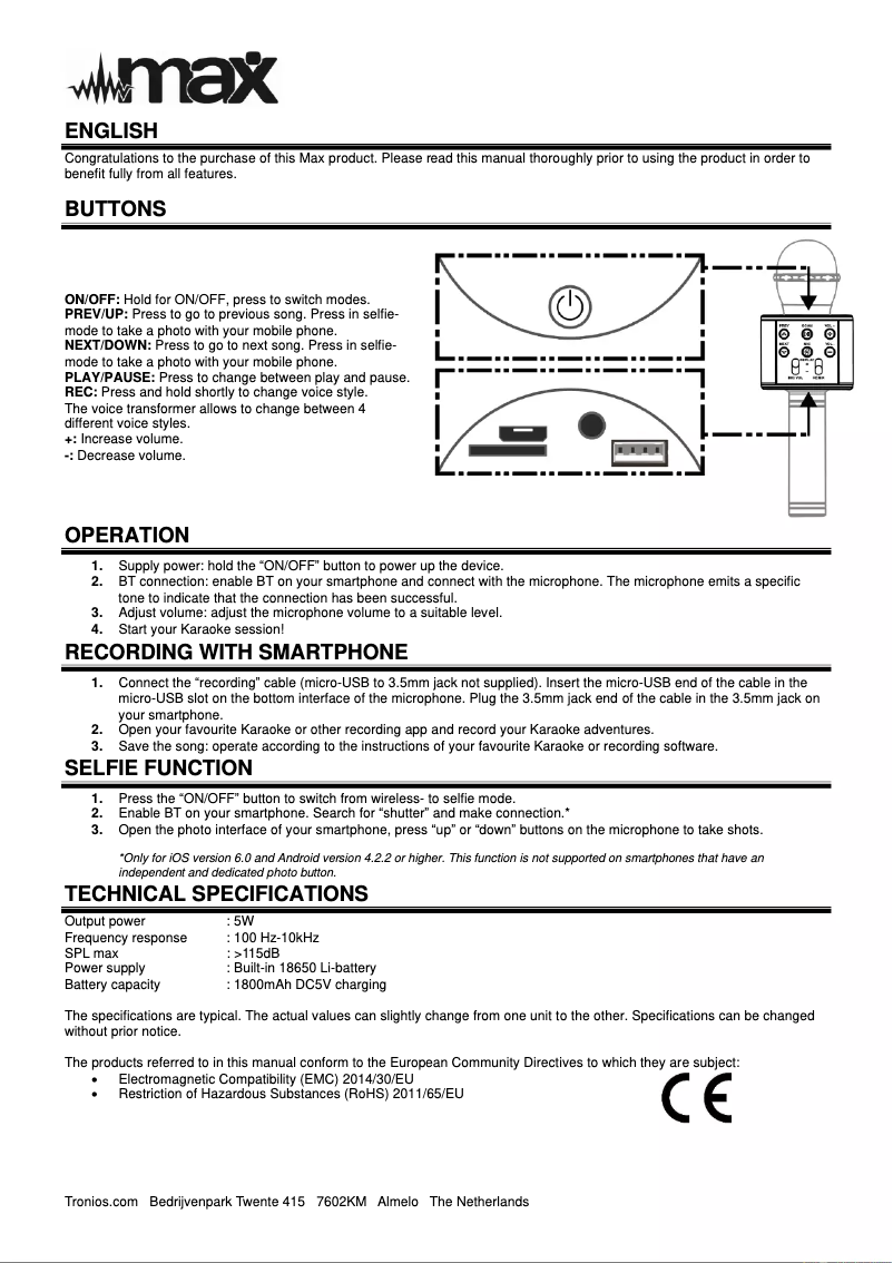 Página 1 del manual Manual de usuario MAX KM01P