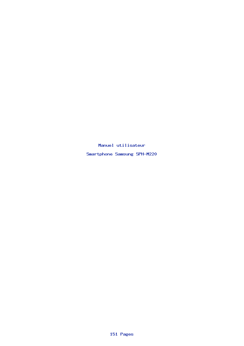 Page 1 de la notice Manuel utilisateur Samsung SPH-M220