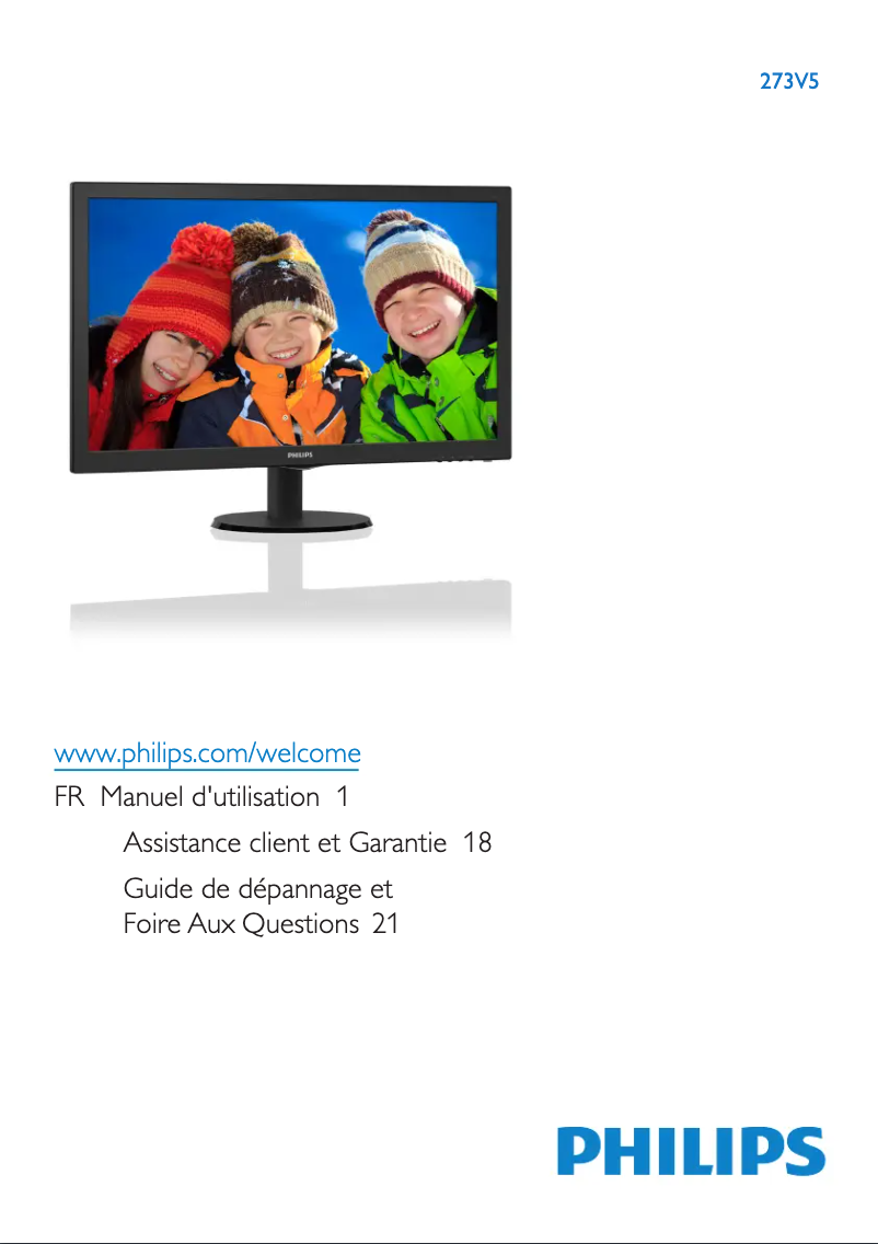 Page n°1 - Manuel utilisateur Philips 273V5LHAB
