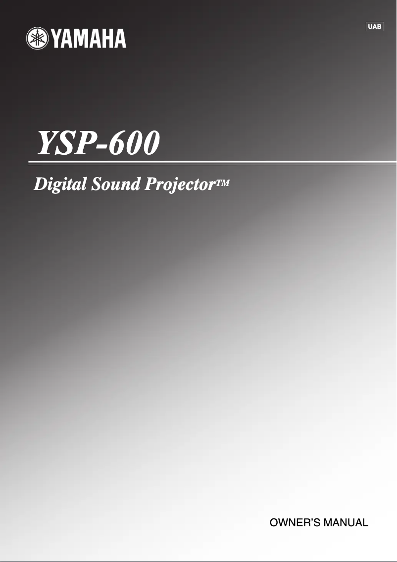 Page 1 de la notice Manuel utilisateur Yamaha YSP600 SoundProjector