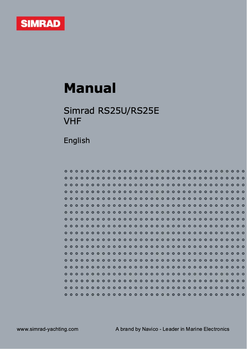 Page 1 de la notice Manuel utilisateur Simrad RS25U