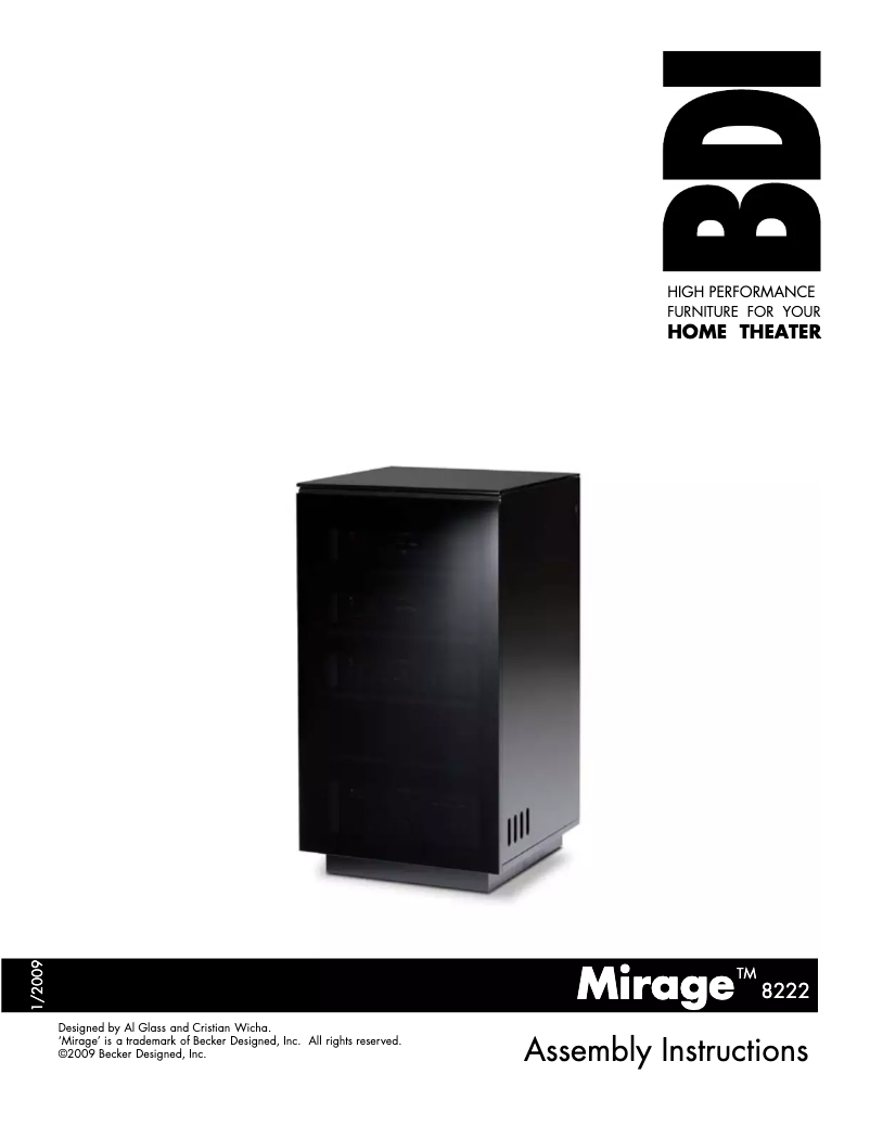 Page 1 de la notice Instructions / montage BDI Mirage 8222