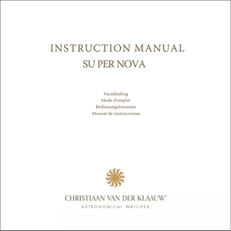 Page 1 de la notice Manuel utilisateur Christiaan van der Klaauw Supernova CKSN3366