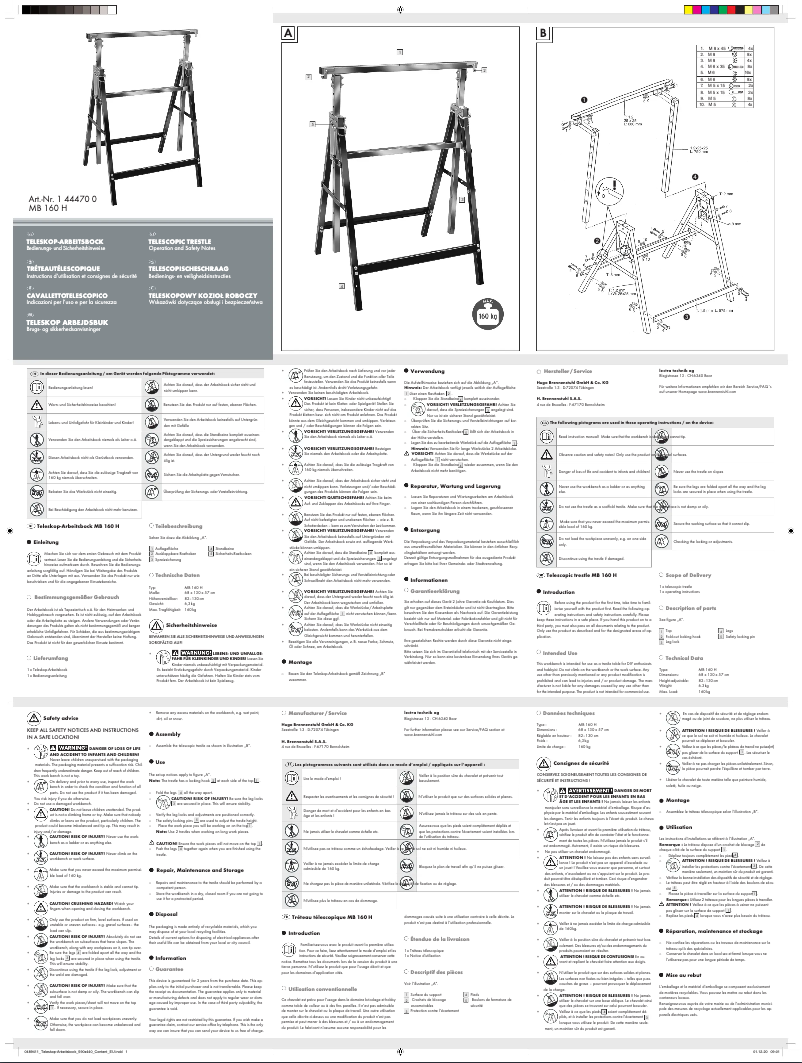Page 1 de la notice Manuel utilisateur Brennenstuhl MB 160 H
