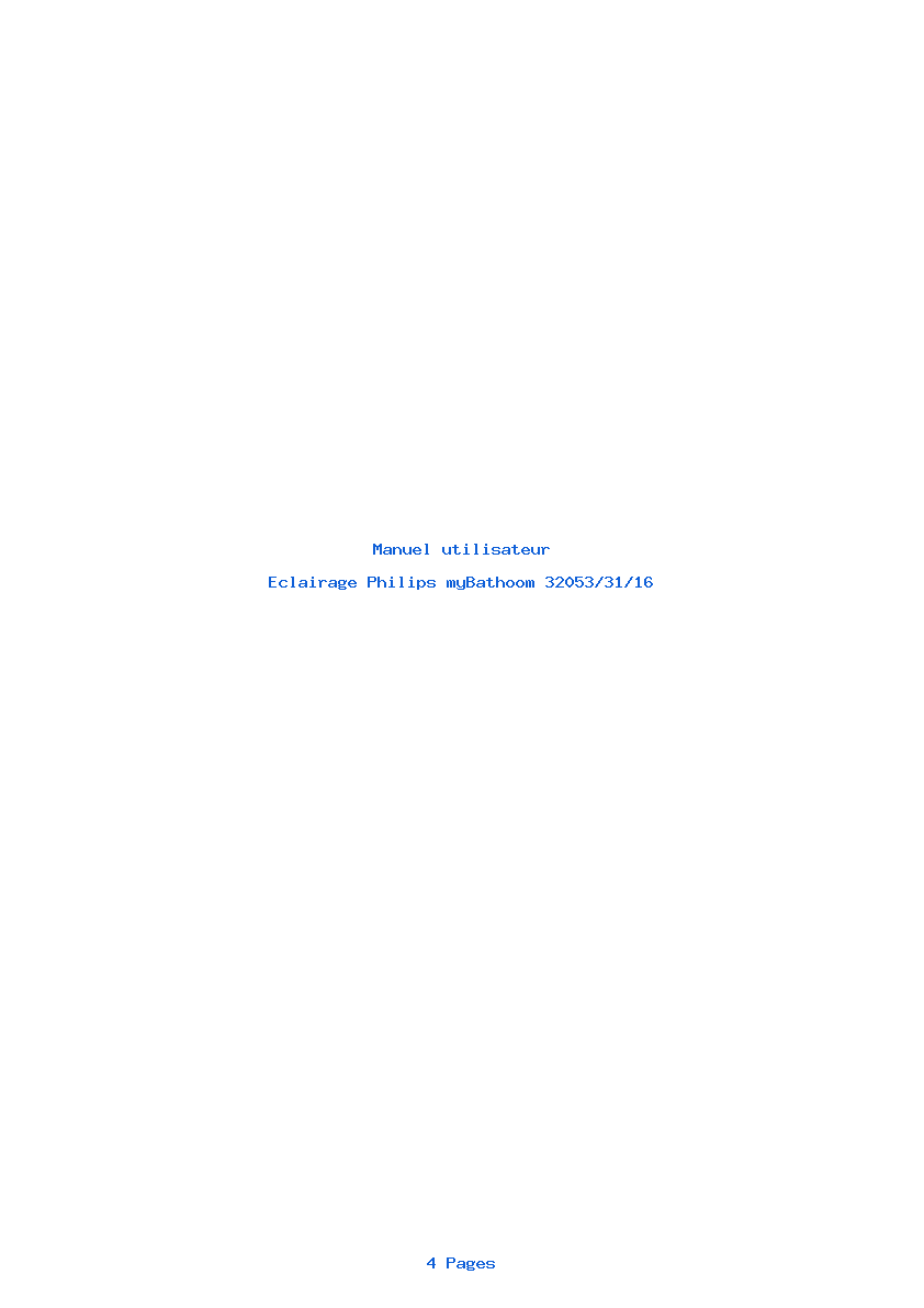 Page 1 de la notice Manuel utilisateur Philips myBathoom 32053/31/16